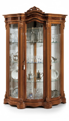 Vitrinen Glas Schrank Vitrine Wohnzimmer Holz Anrichte Italienische Möbel Regal