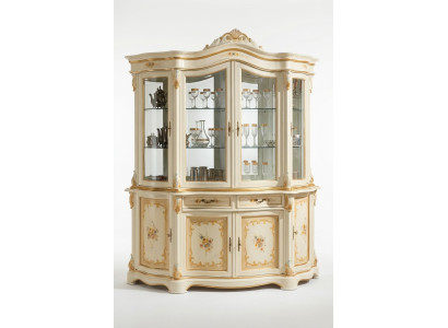 Vitrinen Glas Schrank Vitrine Wohnzimmer Holz Anrichte Italienische Möbel Regal