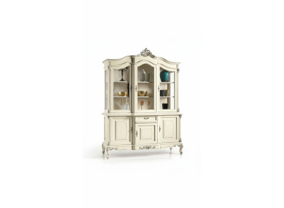 weiße Vitrine Italienische Luxus Möbel Vitrinen Anrichte Schrank Glas Schränke