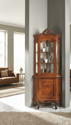 Schränke Holz Vitrinen Glas Schrank Echtholz Vitrine Wohnzimmer Möbel Anrichte