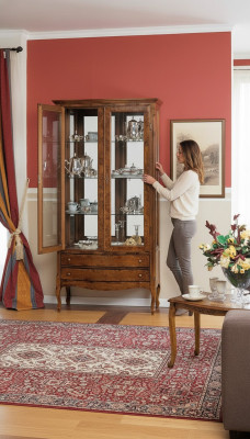 Vitrine Italienische Luxus Möbel Vitrinen Anrichte Schrank Glas Design Schränke