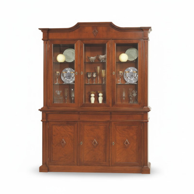 Anrichte Möbel Glasschrank Vitrine Holz Vitrinen Glas Schrank Schränke Italien