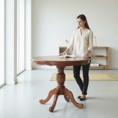 Luxus Rund Tisch Massiv Holz Italien Esszimmer Tische Runde Möbel Esstisch Neu
