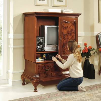 tv Schrank Wand Fernsehschrank versteckter Fernseher mit Türen rtv Anrichte Holz