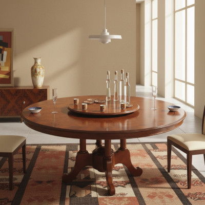 Runder Esstisch Italienische Möbel Esszimmer Tische Holz Tisch Braune Tische