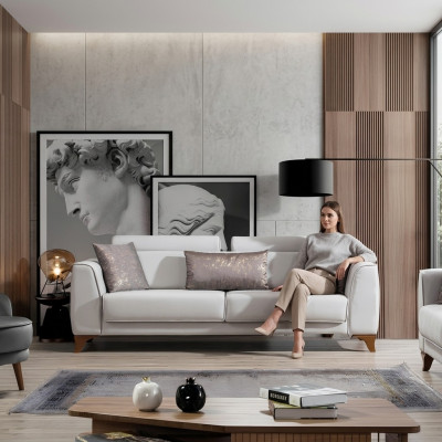 Sofa 3 Sitzer Design Sofas Polster Sitz Design Dreisitzer Modern Stoff Möbel Neu