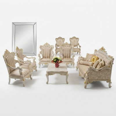 Garnitur Sofa Sessel Sofagarnitur 3+1+1 Sitzer Sofas Set Polstergarnitur Barock