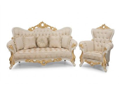 Luxus Gruppe Sofagarnitur 3+1 Sitzer Garnitur Stoff Sofa Sofas Sessel Barock Neu