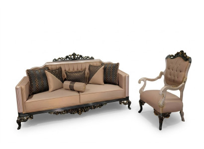 Dreisitzer Sofa 3 Sitzer Barock Rokoko Sofa Sofas Sessel Stoff Couch Möbel Neu