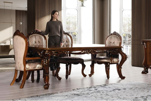 Tisch Esszimmertisch Esstisch Esszimmer Holz Tische Barock Ess Luxus Möbel Neu