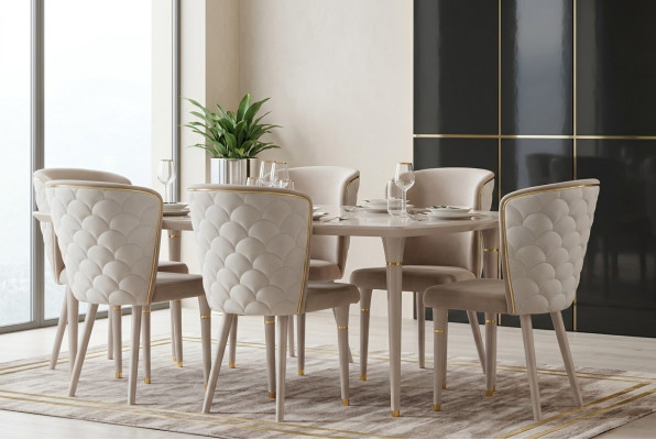 Esszimmer 6x Stuhl Garnitur Set Stühle Essgarnitur Essgruppe Möbel Gruppe Lehn