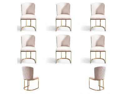 Esszimmerstuhl Designer Stühle Neu Set 6x Stoff Massivholz Stuhl