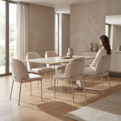 Stuhl 4X Stühle Gruppe Garnitur Esszimmer Sessel italienischer Stil