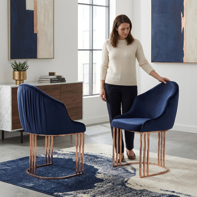Ess Zimmer 1x Stuhl Stühle Polster Textil Modern Designer Lehn Sitz