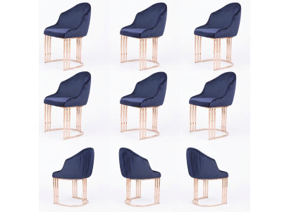 Stühle Set Gruppe Stühle Garnitur 6x Gruppen Sessel Stuhl Polster Hotel Textil