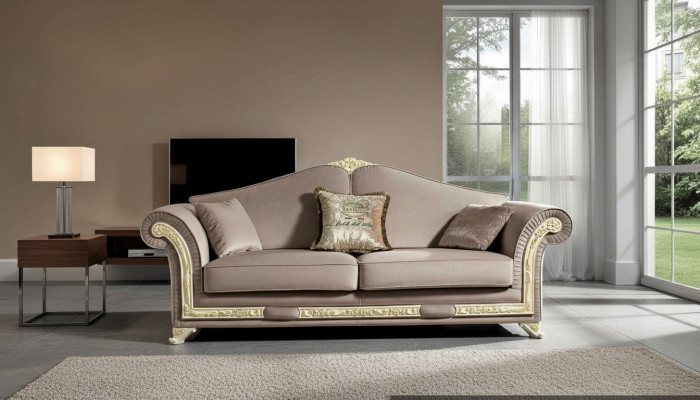 Sofa 3 Sitzer Luxus Möbel Wohnzimmer Dreisitzer Klassischer Design Italienisch