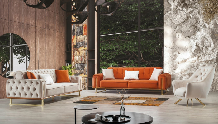 Luxus Möbel US Stil Chesterfield Sofagarnitur Couch Mehrfarbig Sofa