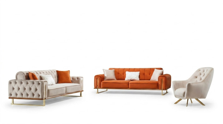 Luxus Möbel US Stil Chesterfield Sofagarnitur Couch Mehrfarbig Sofa