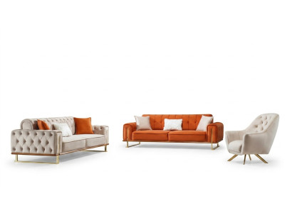 Luxus Möbel US Stil Chesterfield Sofagarnitur Couch Mehrfarbig Sofa