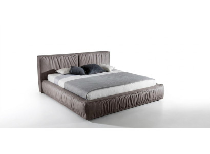 Bett Braun Schlafzimmer Holz Möbel Textil Klassische Art déco Stil