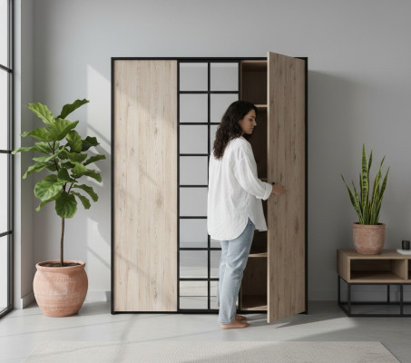 Kleiderschrank Braun Holz Möbel Design Luxus Schlafzimmer Möbel Modern