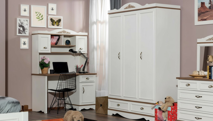 Schreibtisch Weiß Kinderzimmer Jugendzimmer Luxus Design Tische Modern Neu