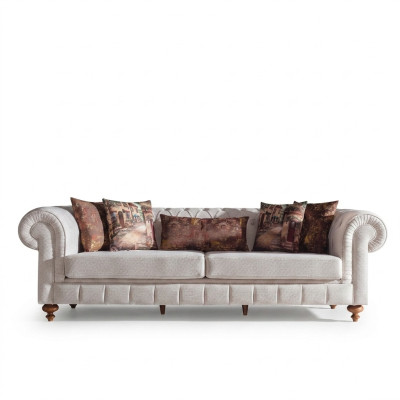 Sofas Stoff Modern Sofa3 Sitz Dreisitzer Couchen Design Couch Polster Beige