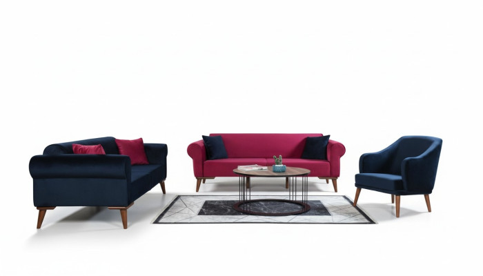 Sofagarnitur 3+3+1 Sitz Design Sofa Polster Couchen Couch Modern 3 tlg