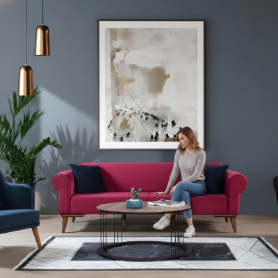Designer Sofa 3 Sitzer Big Couch Dreisitzer Textil Polster Möbel
