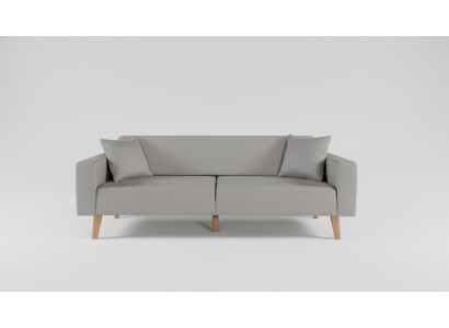 Wohnzimmer Couch Dreisitzer Sofa 3 Sitz Polster Textil Grau Möbel