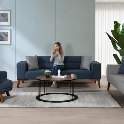 Sofa Garnitur 3 Sitzer Wohnzimmer Stoffsofa Couch Polster Möbel