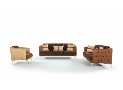 Sofagarnitur Sofa Garnitur 3+3+1 Sitzer Sessel Chesterfield Dreisitzer