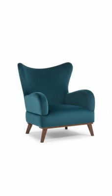 Sessel 1 Sitzer Design Wohnzimmer Polster Holz Moderne Türkis