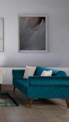 Turkis Dreisitzer Couch Elegante Sofa Wohnzimmer Sitzmöbel Samt