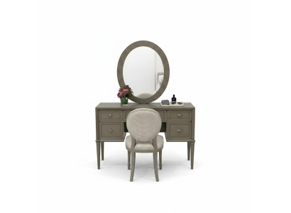 Schminktisch Spiegel Hocker Luxus Komplett Schlafzimmer Set 3tlg. Holz Konsolen