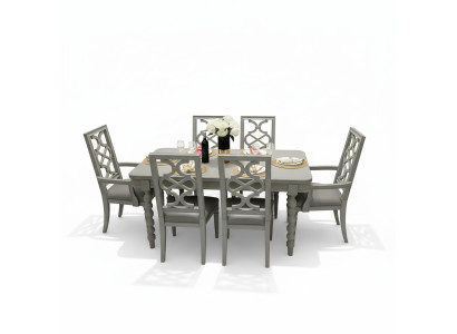 Esszimmer Garnitur Tisch Stuhl Hocker Essgarnitur Stühle Set 6tlg Antik Stil Neu