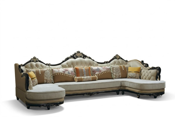 Sofas Wohnlandschaft Ecksofa Sofa Polster Couch Holz Textil Couchen