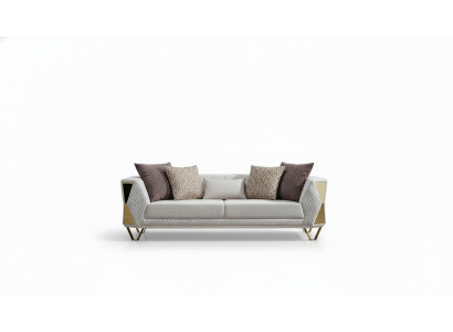 Garnitur Sofagarnitur 3+3+1 Sitzer Sofa Sessel Sofas Modern Braune neu