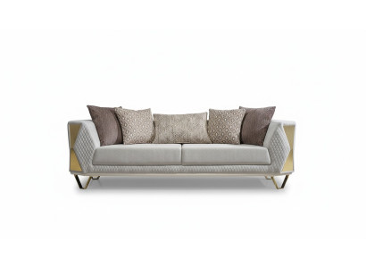 Ausgefallenes Sofa Wohnzimmer Dreisitzer Couch Polster Möbel Stoff 3er