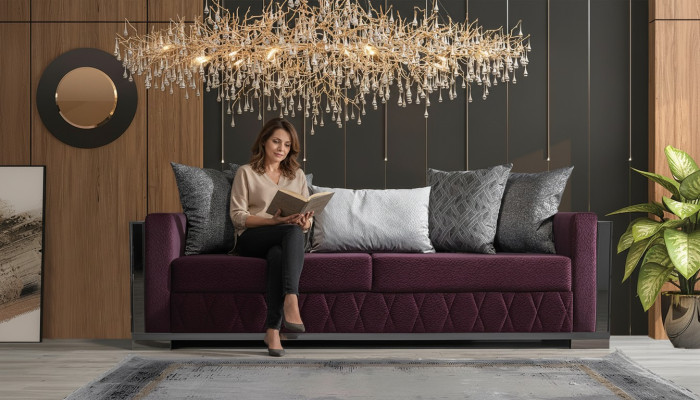 Moderne Couch Sofas Design Sofa Dreisitzer Sitz Burgund Sofa 3 Sitzer