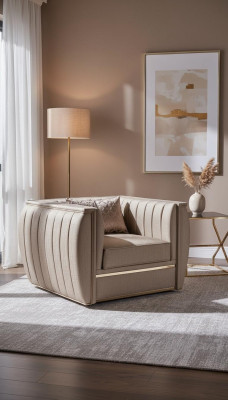 Sessel Design Wohnzimmer Polster Holz Moderne Luxus Neu Farbe beige