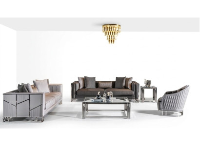 Sofagarnitur 3+3+1 Sitzer Couchtisch Beistelltisch Sofa Sessel Set 5tlg.