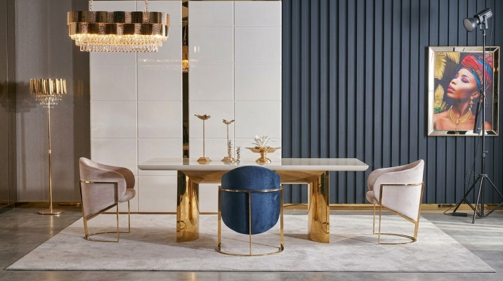 Esszimmer Set Tisch + 4x Stühle Esszimmerstuhl Set Tisch Gruppe 5tlg