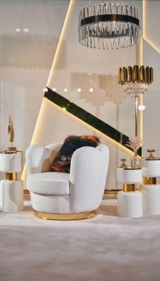 Sessel Design Wohnzimmer Polster Holz Textil Polster Moderne Luxus