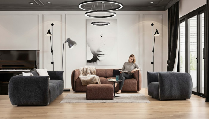 Sofagarnitur Couch Set 4+3+1 Sitz Möbel Gruppe Garnitur Sets 3tlg Neu