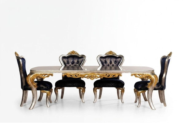 Set 4x Stühle Esszimmerstuhl Stuhl Lehn Luxus Esszimmer Ess Stil Barock 4tlg.