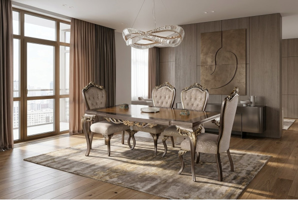 Esszimmer Esstisch Stuhl Set Gruppe Garnitur Tisch Tische Garnitur Luxus 5tlg.