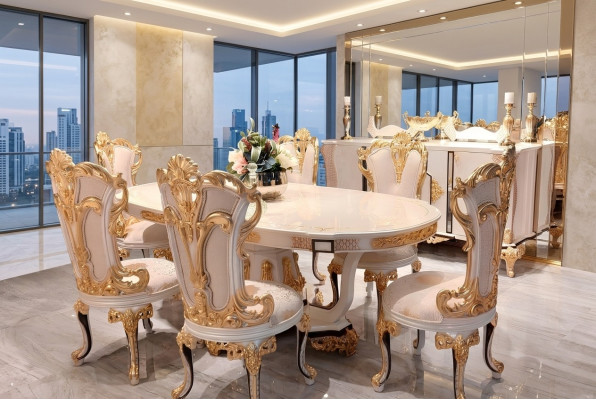 Gruppe Set 6 Stuhl Esszimmerstuhl Stuhle Holz Luxus Essgruppe Garnitur Möbel