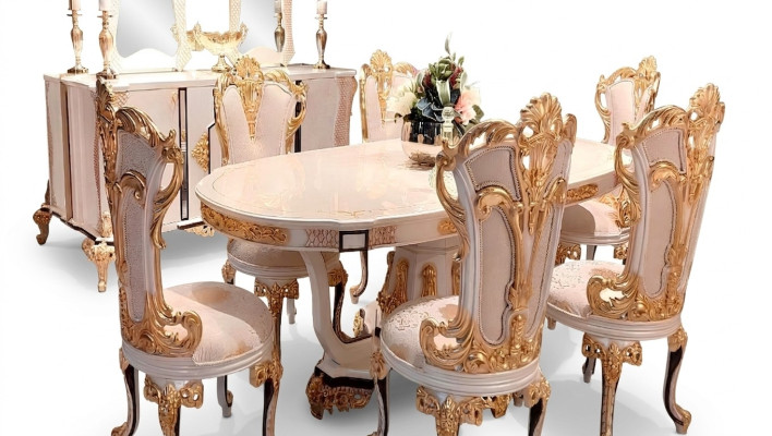 Tisch Luxus Esszimmertisch Esstisch Esszimmer Holz Tische Barock Ess Möbel Neu