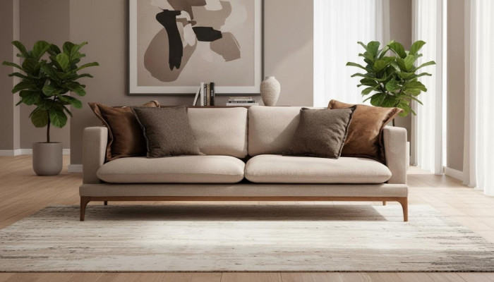 Zweisitzer Sofa 2 Sitzer Sofas Stoff Textil Wohnzimmer Polyester Modern Stil Neu